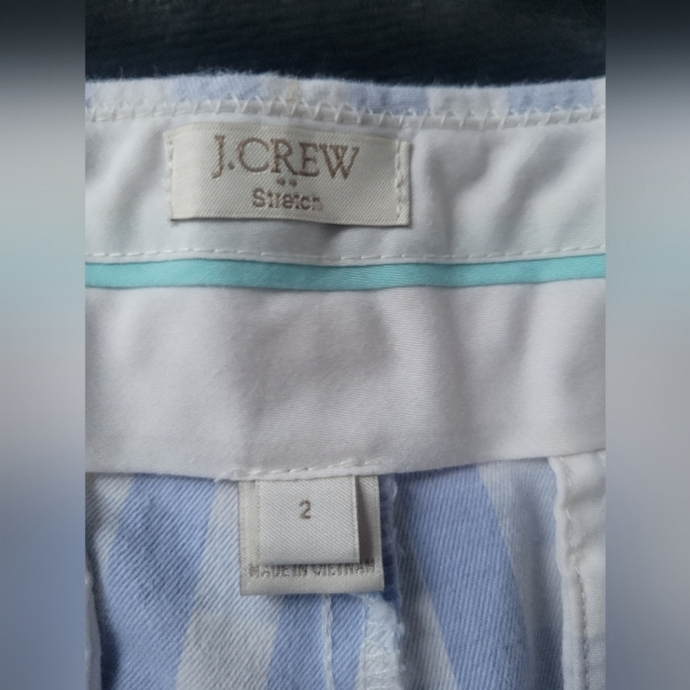 J.Crew Women's Plaid Stretch Cotton Shorts Blue & White 2 XS/S - Picture 3 of 16